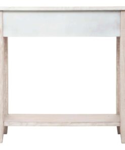 Consola de 2 cajones insipirada en la naturaleza en madera blanca dimensiones l. 80 x p. 30 x h. 80 cm