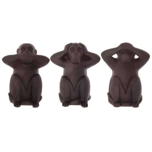 Conjunto de 3 monos de sabiduría resina 19x13
