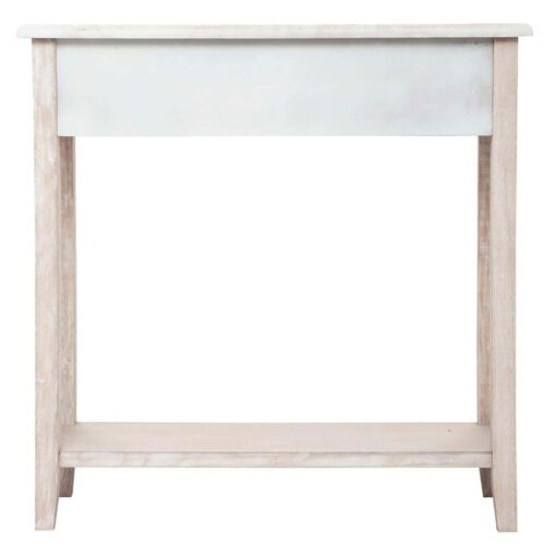 CONSOLA DE 2 CAJONES INSIPIRADA EN LA NATURALEZA EN MADERA BLANCA|L. 80 x P. 30 x H. 80 cm