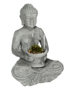 Figura de Buda con vela de cemento