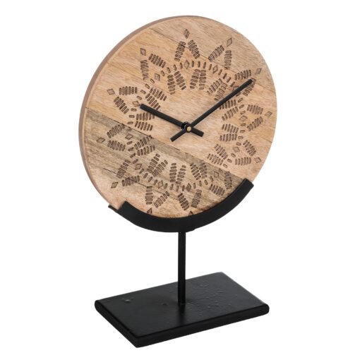 Reloj de sobremesa "Tropical" de madera beige medio H34