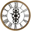 Reloj mecánico  retro en metal y madera