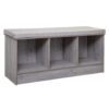 Banco de madera 3 compartimentos conglomerado color gris