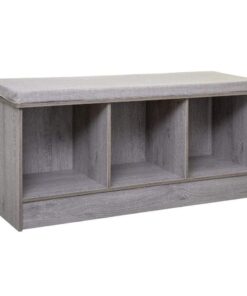 Banco de madera 3 compartimentos conglomerado color gris