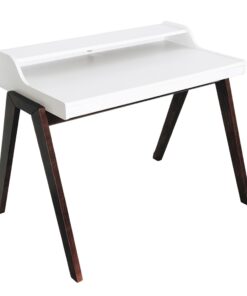 Mesa escritorio 'Nere' color blanco patas marrones