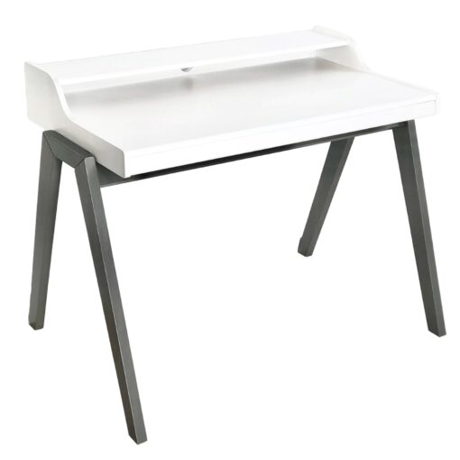 Mesa escritorio 'Nere' color blanco patas grises