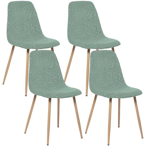 SET DE 4 SILLAS TAPIZADAS COLOR VERDE AGUA - 46 x 53 x 85 cm