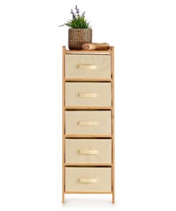 Mueble ancho 5 cajones color crema colección KIPIT