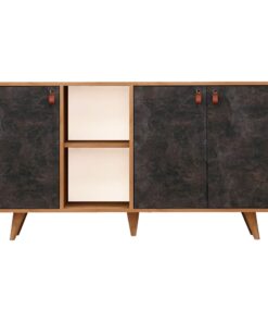 Mueble de Roble oscuro con 100% Tablero aglomerado rechapado en melamina.