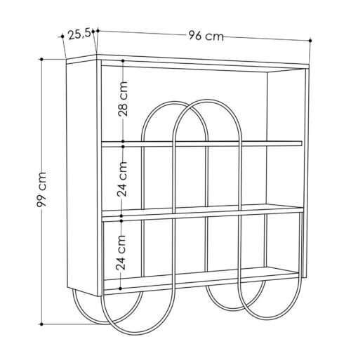 Mueble de Roble con 100% Tablero aglomerado rechapado en melamina.