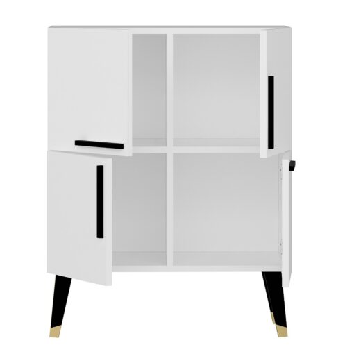 Mueble de nogal blanco con 100% tablero aglomerado rechapado en melamina.