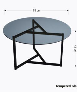 Mesa de centro redonda estructura de metal WellHome.