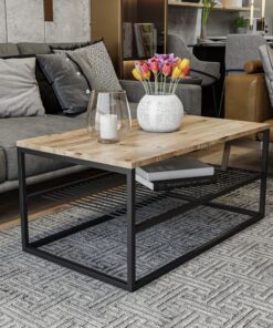 Mesa de centro con patas de metal WellHome.