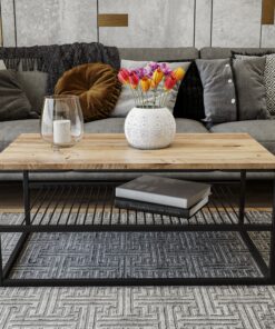 Mesa de centro con patas de metal WellHome.