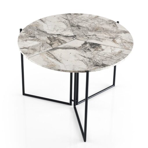 Mesa de comedor redonda con patas de metal WellHome.