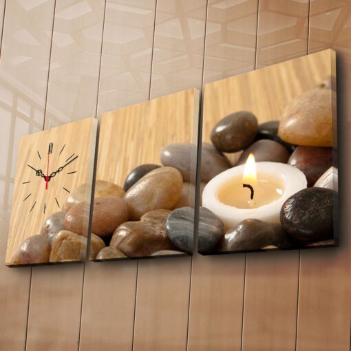 Reloj de pared de lienzo decorativo (3 piezas) con estilo de ZEN