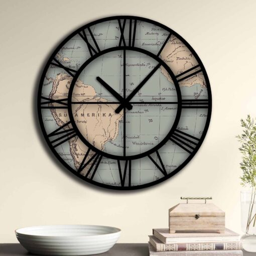 Reloj decorativo MDF con estilo Sudamérica