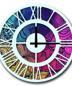 Reloj decorativo MDF con estilo fansía multicolor