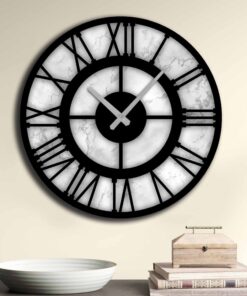 Reloj decorativo MDF con estilo mármol