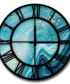 Reloj decorativo MDF con estilo azul