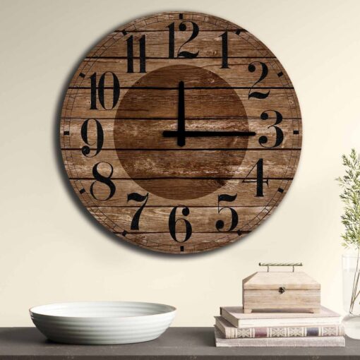 Reloj decorativo MDF con estilo de tablones