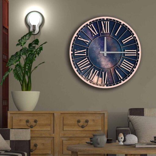 Reloj decorativo MDF con estilo cielo oscuro