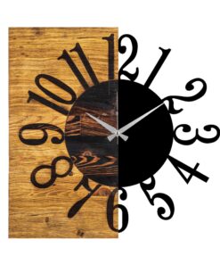 Reloj de pared MADERA decorativa "mitad y mitad"