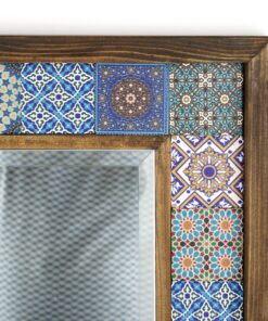 Espejo cuadrado con marco de azulejos