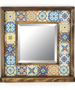 Espejo cuadrado con marco de estilo multicolor