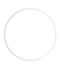 Espejo circular con marco blanco MADERA