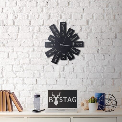 Reloj de pared METAL decorativo con estilo "numeros en ingles"  50x50