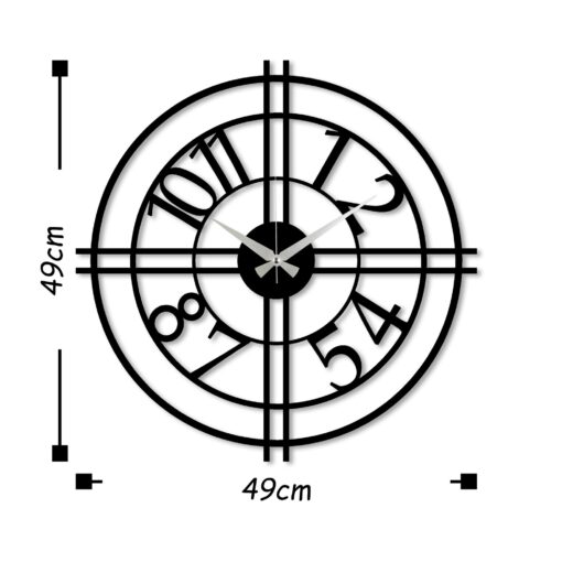 Reloj de pared circular METAL decorativo con estilo "cruz"