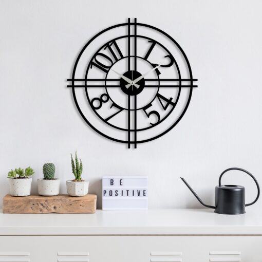 Reloj de pared circular METAL decorativo con estilo "cruz"